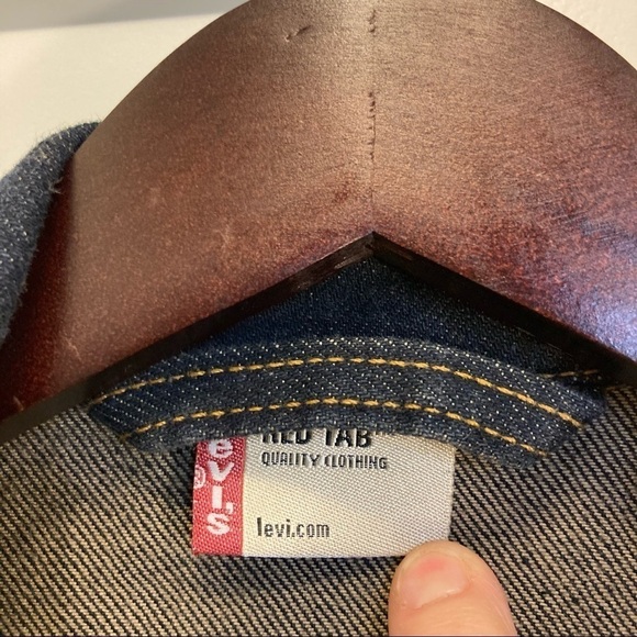 LEVI’S Sz M Red Tag Denim Jean Jacket Y2K - Picture 4 of 11